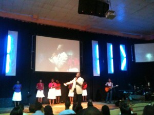 Pastor Peter and the Praise Team at Gaba Community Church